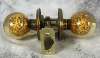 Vintage Ruth Richmond Weiser Lucite Acrylic Golden Flake Ball Door Knob Set 5