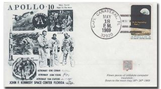Apollo 10 Cover With Flown Coldplate Fragments - 12h101