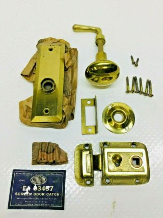 Vintage Corbin Screen Door Hardware Set,  Latch,  Lock,  Handle,  Nos Old Stock