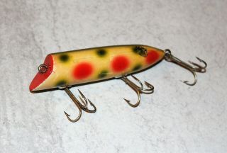 Vintage Heddon Wiggle King Fishing Lure In Strawberry Spot Color