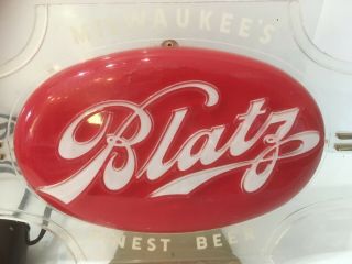 VTG Blatz Beer sign Lighted Back Bar Cash Register Topper Light Double Sided 2