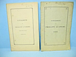 1849,  1868 Phillips Academy Catalogues,  Andover,  Ma: Instructors,  Students,  Cost