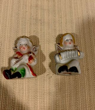 Two Angel Vintage Ceramic Figurines Made In Occupied Japan