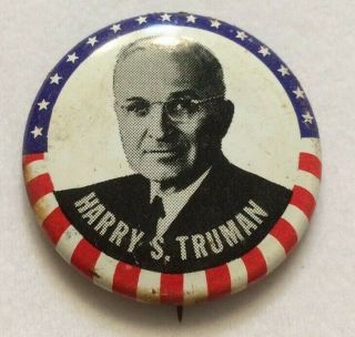 Vintage 1948 Harry Truman Campaign Pin Button Political Presidential Badge