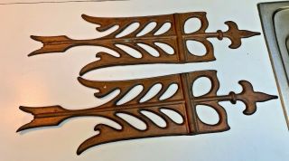 Vintage 1930s Art Deco Copper Weathervane Arrow Sculptures Pair