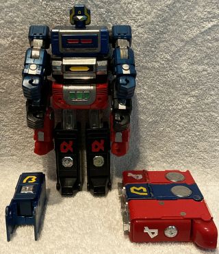 Rare Vintage Voltron 2 Ii Deluxe Gladiator Complete Red Blue Black 1983 Bandai