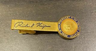 Richard Nixon Signature Presidential Tie Clip Seal Of The President Tie Clip