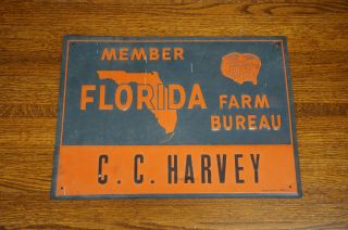 Vintage Member Florida Farm Bureau Agriculture Farm Metal Sign 14 " X 10 "