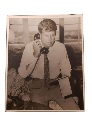 Vintage Photo Image John F.  Kennedy 1946 On The Phone 8 " ×10 " As Pictured