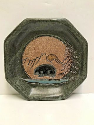 Georgia Winterhawk Pottery Octagon Shape Bear Plate