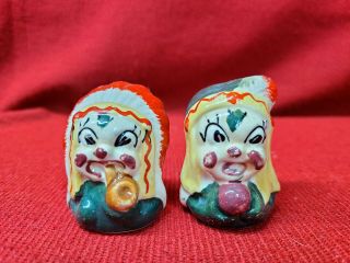 Vintage Anthropomorphic Set Of Native American Salt And Pepper Shakers