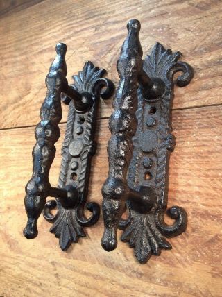 4 Cast Iron Barn Handle Pull Drawer Door Cabinet Rustic Antique Style Shed Gate