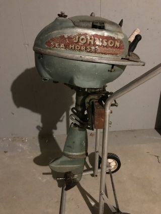 Vintage Johnson Sea - Horse Outboard Motor Td - 20