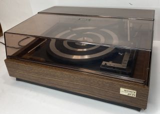 Vintage Sony Ps 77 Turntable With Cover Ps - 77 W/ Shure M75cs Cartridge - Read