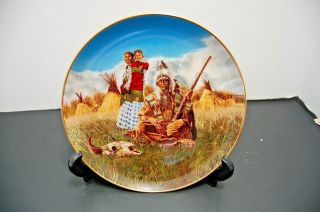 " Family Of The Plains " Collector Plate By Paul Calle - The Franklin