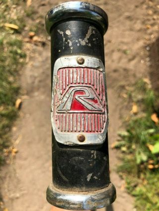 Vintage 1970 ' s Raleigh BMX bike frame,  with double gusset and ' R ' cutout,  black 3