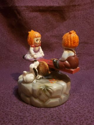 Raggedy Ann & Andy Music Box Puppy See - Saw - And Spins - Rock A Bye Baby