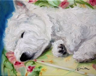 Mary Sparrow Sleeping Westie West Highland Terrier Print Dog Portrait