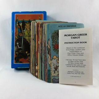 Vintage 1979 Morgan - Greer Tarot Card Deck Complete W/ 78 Cards & Instructions