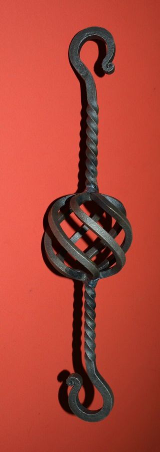 Basket S - Hook Hanger,  Wrought Iron 13 " Chain Link,  Made By Usa Blacksmiths