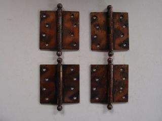 Stanley Sw 4 " Square Mortise Door Butt Hinges Ball Tips Copper Flash Antique
