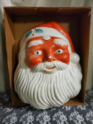 Vintage Santa Claus Christmas Decor Lighted Face Noma Box & Receipt