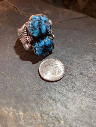Vintage Navajo Sterling Silver And Turquoise - Ring,  Signed J.  R.  Silversmith