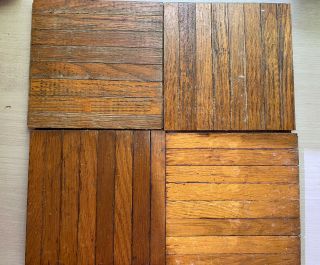 48pc 12sq Vintage Reclaimed Hartco Wood 8 Finger Parquet 6 " X 6 " Tiles