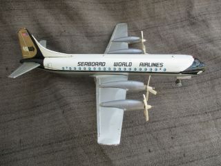 Vintage 1960s Japan Marx Tin Battery Op Toy Seaboard World Airlines Airplane
