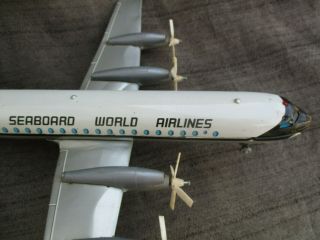 VINTAGE 1960s JAPAN MARX TIN BATTERY OP TOY SEABOARD WORLD AIRLINES AIRPLANE 2