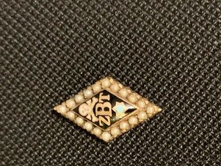 Zeta Beta Tau Fraternity Badge Seed Pearls Enamel Skull Star