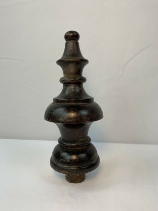 Antique French Turned Wood Post Finial End Cap Salvaged Furniture Part 7.  5”