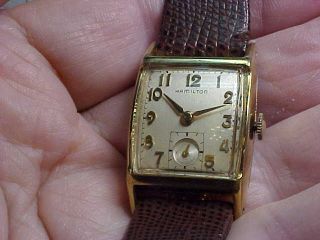 Mans Vintage Hamilton Watch (raleigh) Model 573 19j Mw Movt.  10kt Gold Filled Ca