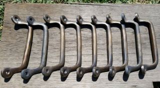 9 Solid Antique Brass Strong File Cabinet Trunk Handles Pulls 4 - 5/8 " W.  10