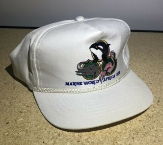 Vintage 1980’s Marine World Africa Usa Snapback Hat Youngan