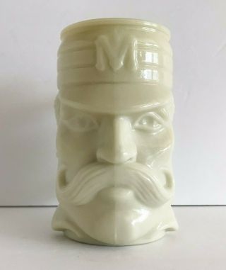 Vtg Mustache Coffee Mug Beer Milk Glass Baseball Mudville M Casey Character Avon