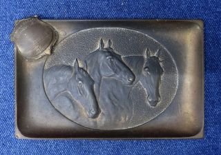 Victorian Metal Race Horse Trinket Pin Dresser Dish Churchill Downs Souvenir K&o