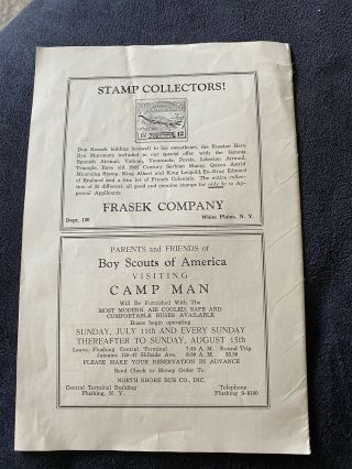 Boy Scout - Queens Council - 1937 Camp Man Camp Newcombe Brochure 2