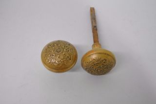 Antique Set Of Victorian Brass Door Knobs Hardware