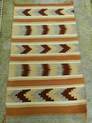 Vintage,  Rug,  Navajo,  Hand Weave,  22.  X37,  Solid Weave,  Chinle Serrated,  Crown Point