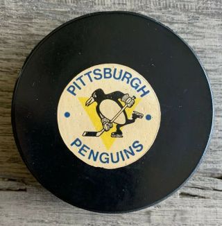 Vintage Nhl Pittsburgh Penguins Viceroy Approved Game Puck 1970’s