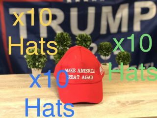 X10 Donald Trump 2020 Maga Embroidery Red Hat Make America Great Again Red