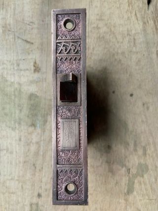 Vintage Victorian Eastlake Brass Corbin Mortise Door Lock