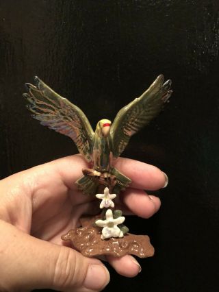 Hagen Renaker Specialties Parrot Figurine On Trunk
