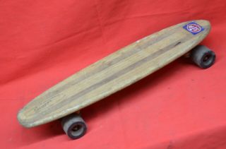 Vtg Sincor Skateboard Wood Wooden Inset Racing Slick Wheels Venice Calif 1960s 2
