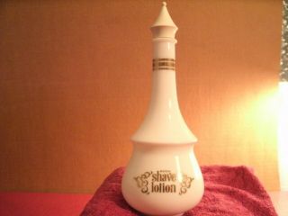 Avon Milk Glass Shave Lotion Bottle Vintage Empty