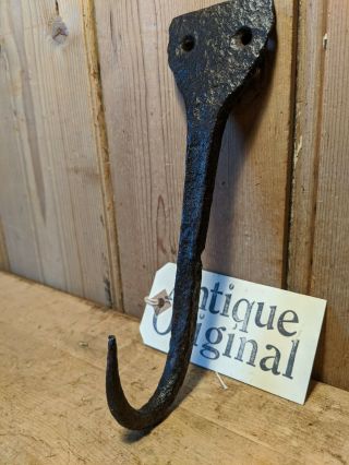 Antique Wrought Iron Beam/butchers Hook Hand Forged Large 8 Inch