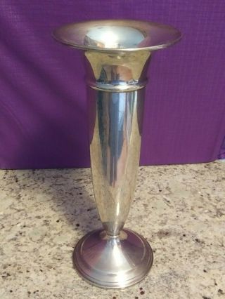 Black Starr & Gorham Vintage Sterling Silver Vase 10 Inches Tall