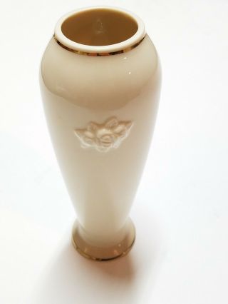 Lenox Rose Blossom Bud Vase Ivory Color Porcelain With Gold Trim 2