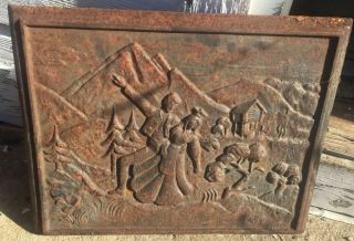 Vtg Architecture Salvage Cast Iron Panel Grate Victorian Dancing Ornate 18.  25”